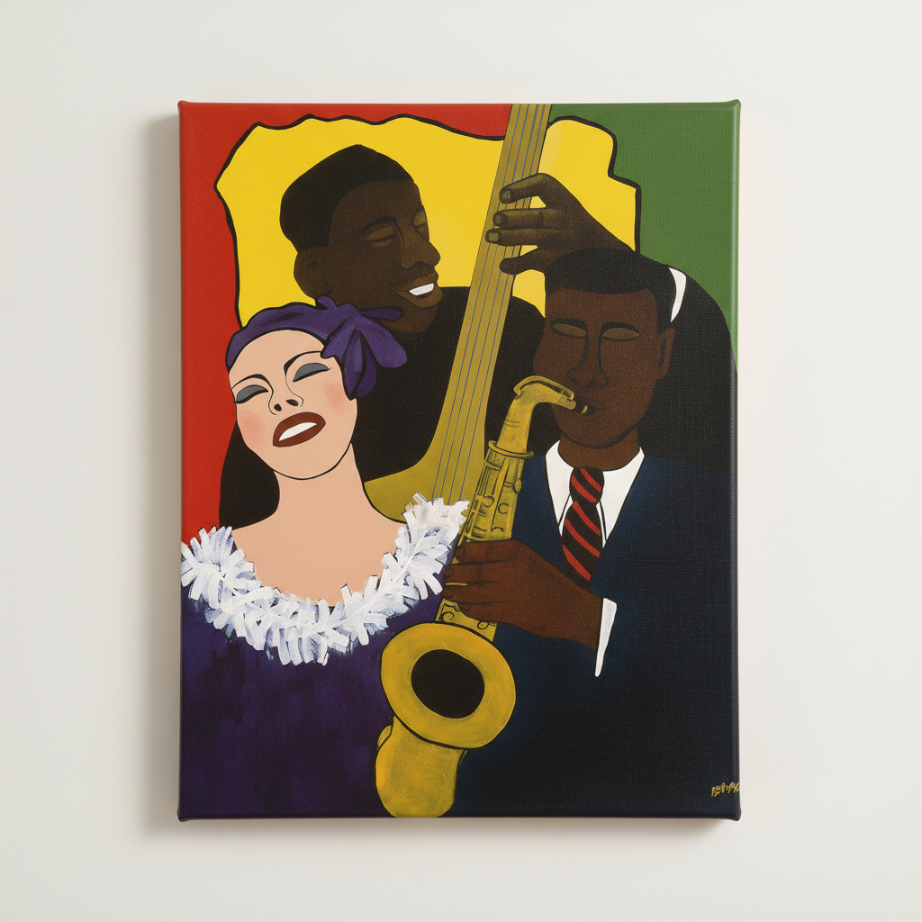 Black Jazz Canvas Wall Art | African American Home Decor