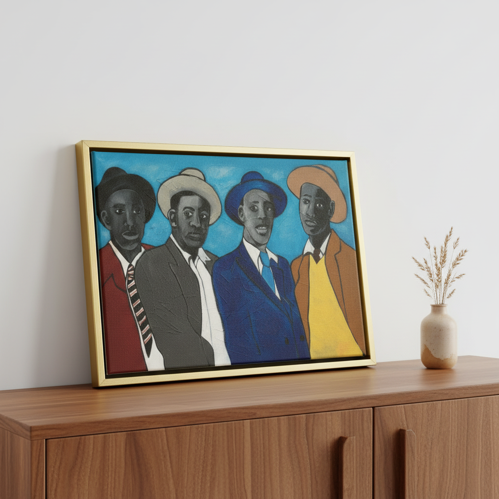 Black Men Framed Canvas Wall Art | African American Home Decor