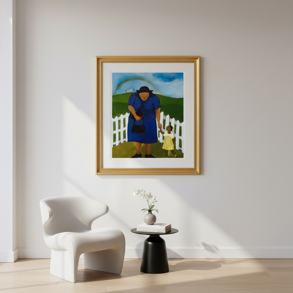 Black Church Lady Art Print | African American Cultural Wall Decor
