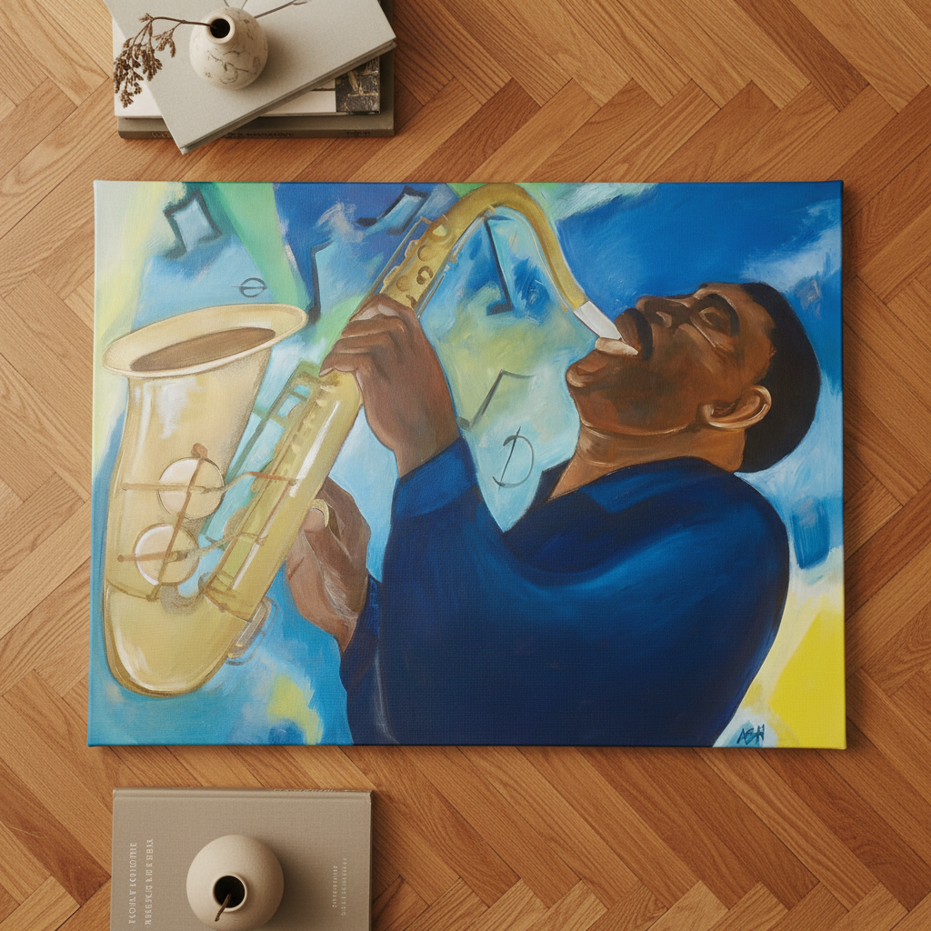 Jazz Saxophone Art Print | African American Music Wall Decor