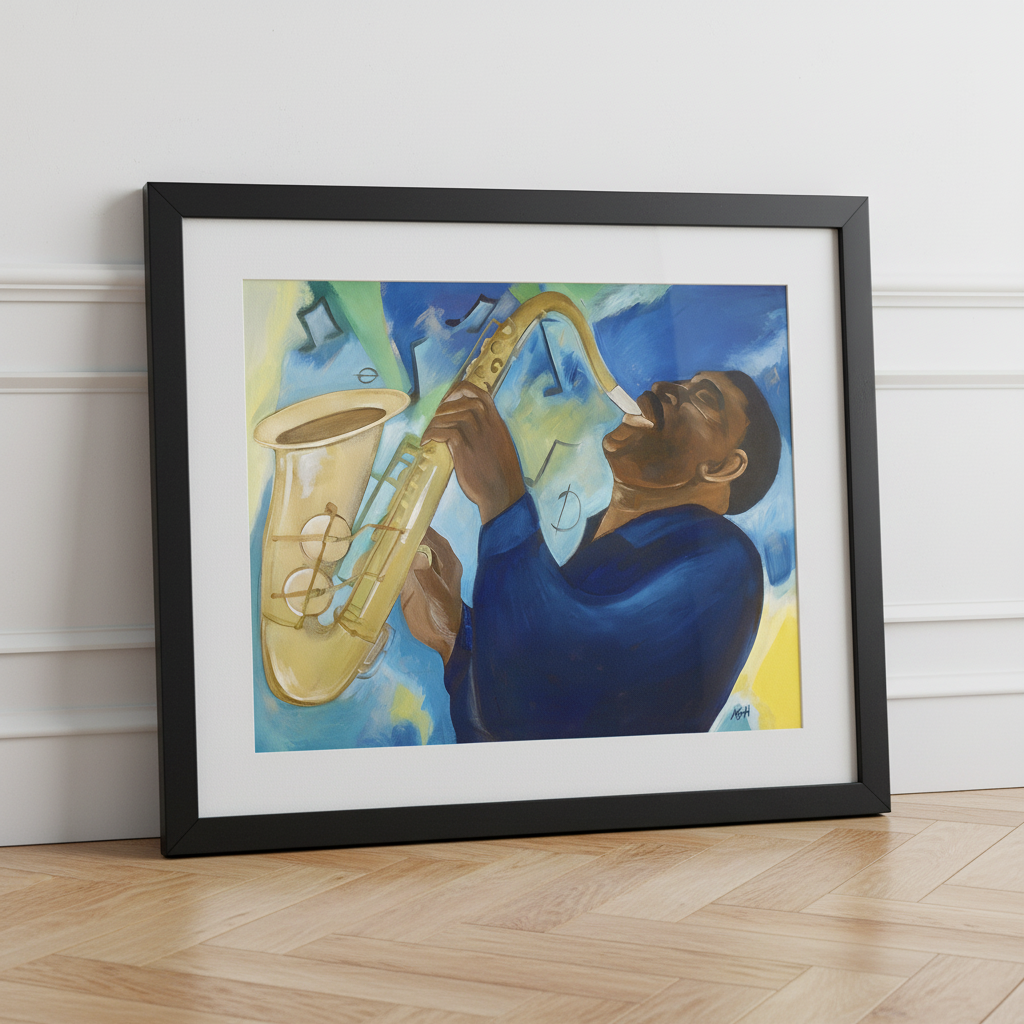 Jazz Saxophone Art Print | African American Music Wall Decor