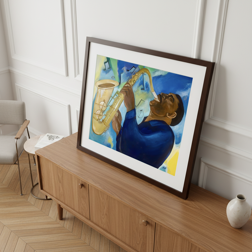 Jazz Saxophone Art Print | African American Music Wall Decor