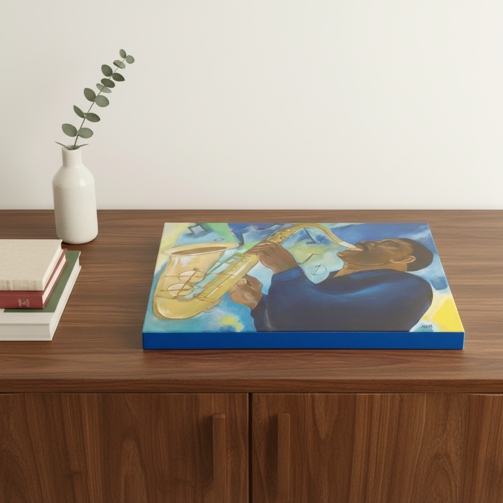 Black Jazz Music Canvas Wall Art | African American Decor