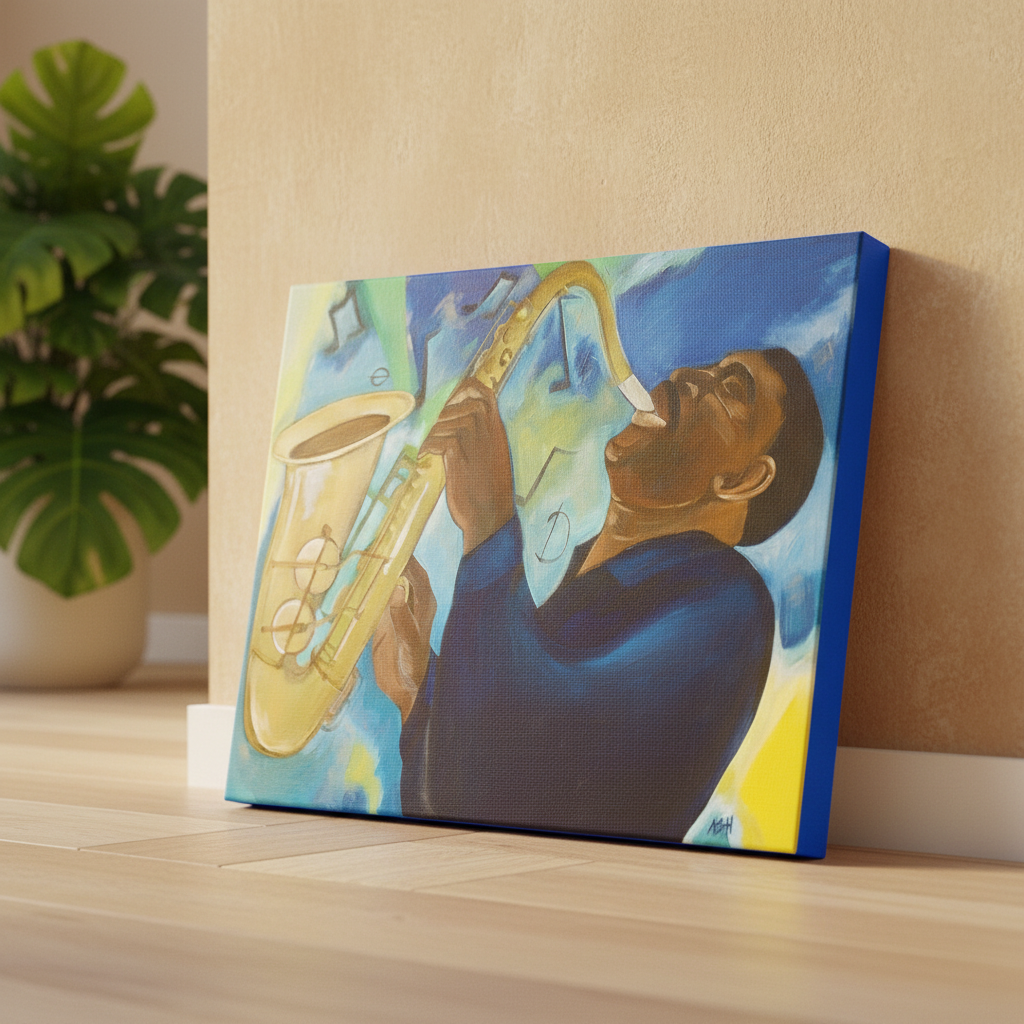 Jazz Saxophone Art Print | African American Music Wall Decor