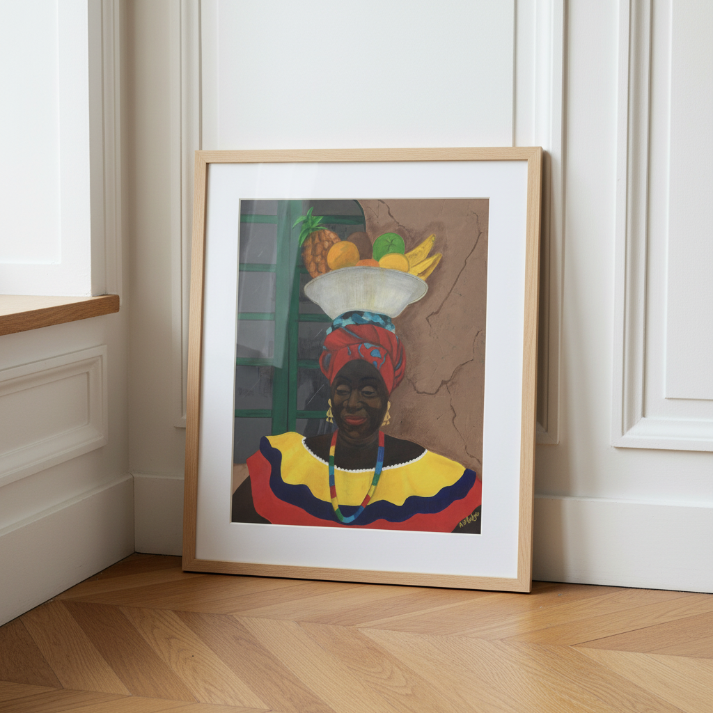 Caribbean Woman Wall Art | Framed Afrocentric Decor