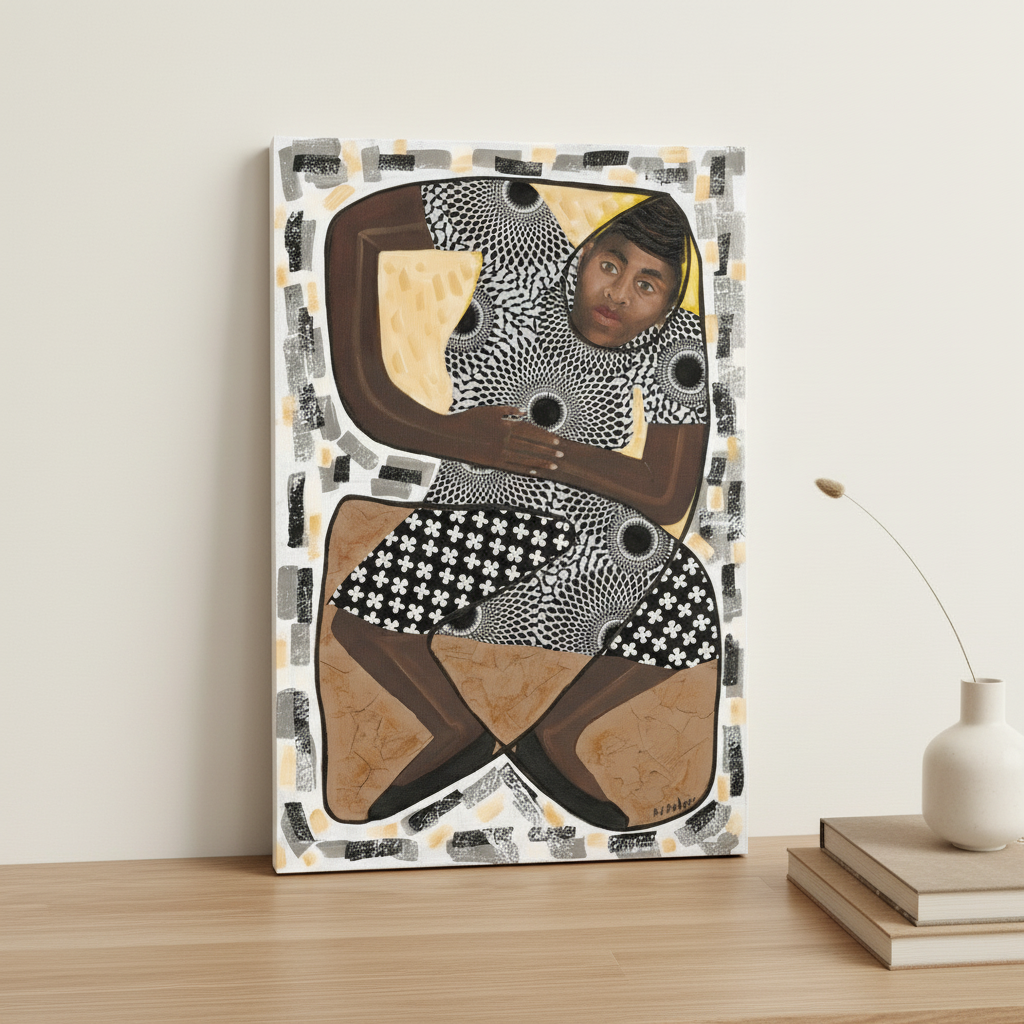 How Low Can You Go canvas print overhead tight crop with books and vase — Caribbean dance art