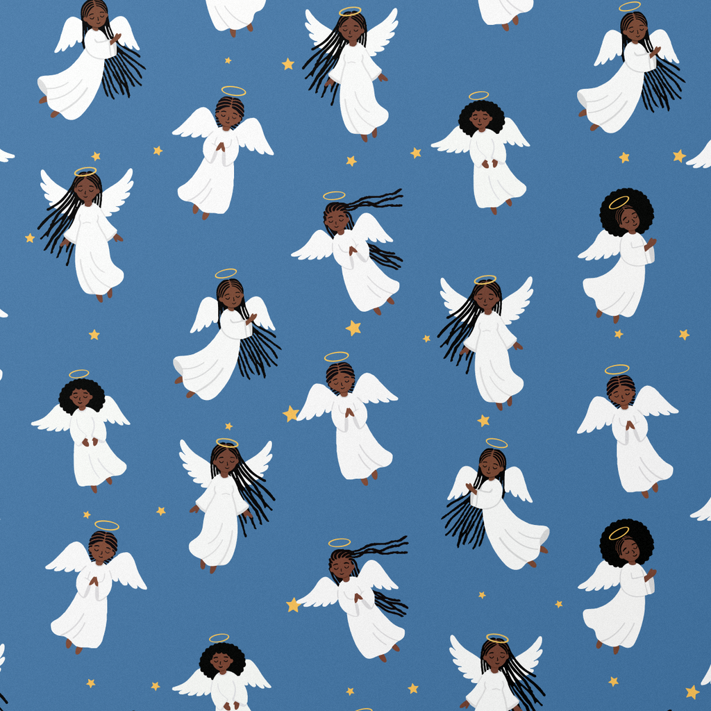 Black Angels wrapping paper, Classic Blue