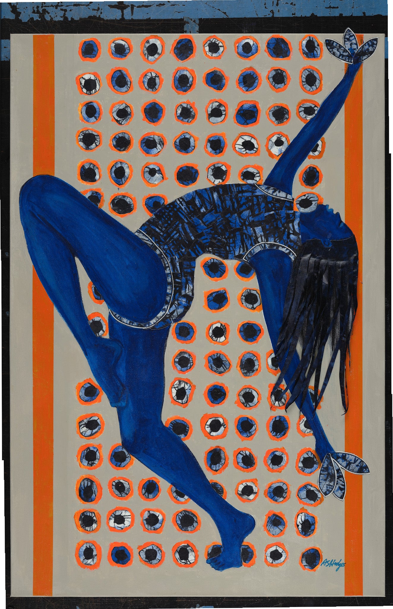Indigo Rising | Original Acrylic Painting | Afrocentric Dance Art