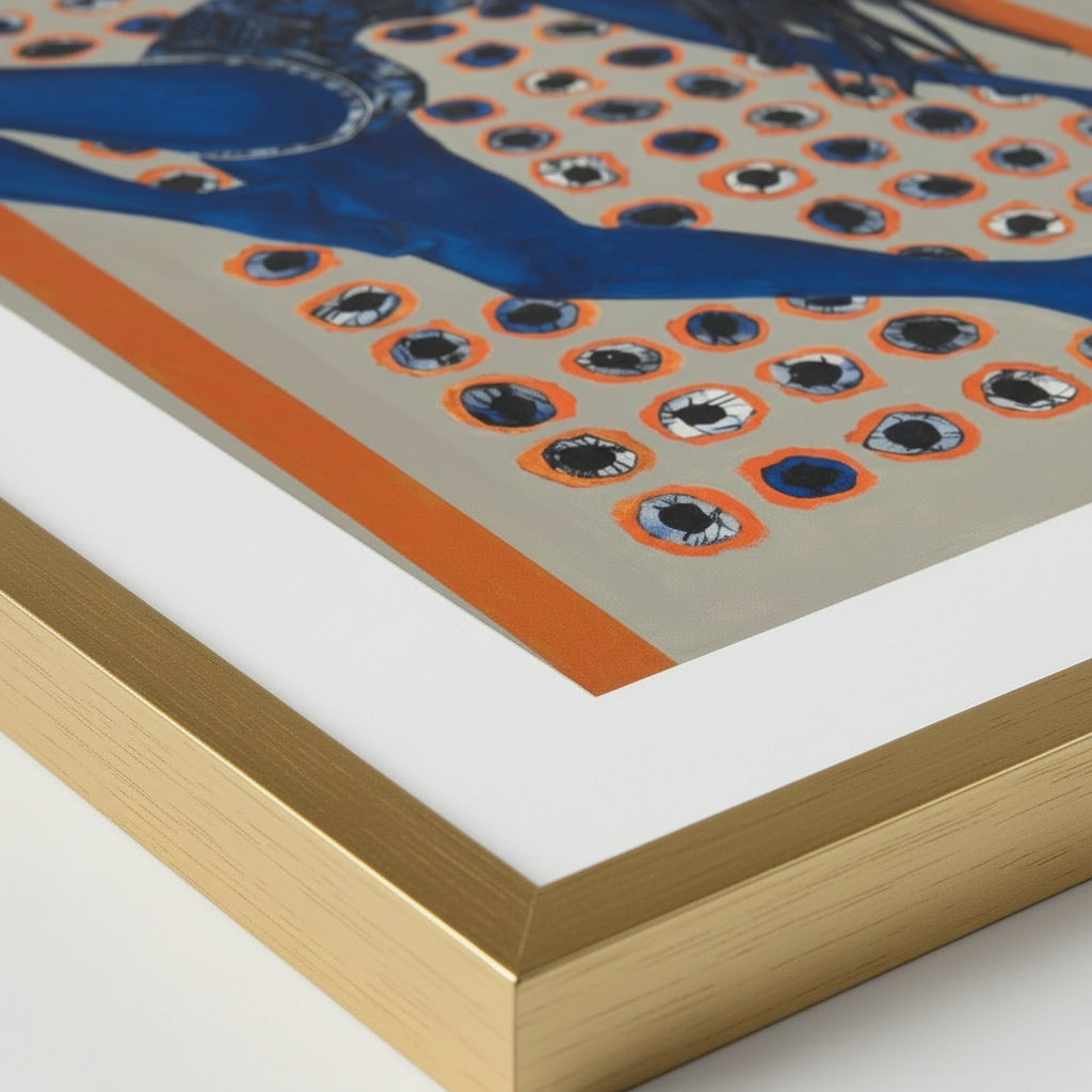 Black Woman Indigo Wall Art | Framed Afrocentric Decor