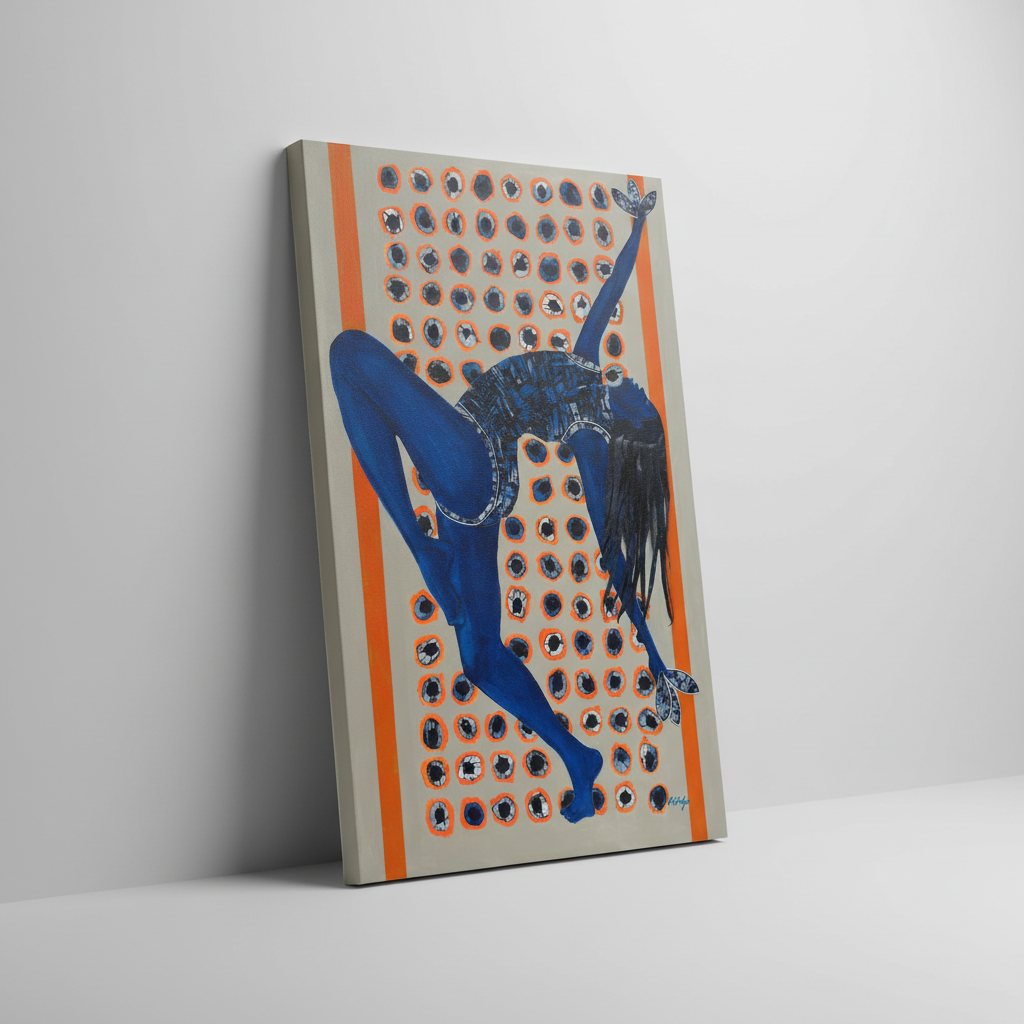 Indigo Rising | Original Acrylic Painting | Afrocentric Dance Art