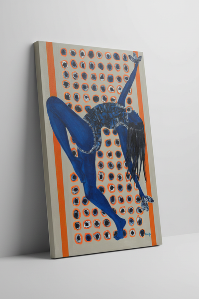 Indigo Rising | Original Acrylic Painting | Afrocentric Dance Art