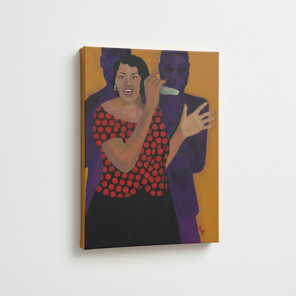 Black Jazz Singer Framed Canvas Wall Art | African American Home Decor