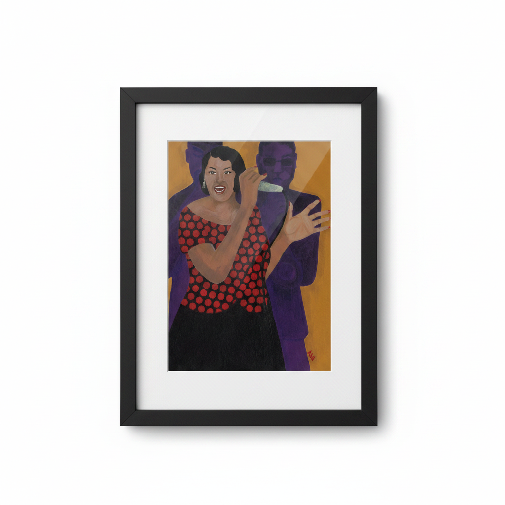 Black Jazz Singer Framed Canvas Wall Art | African American Home Decor