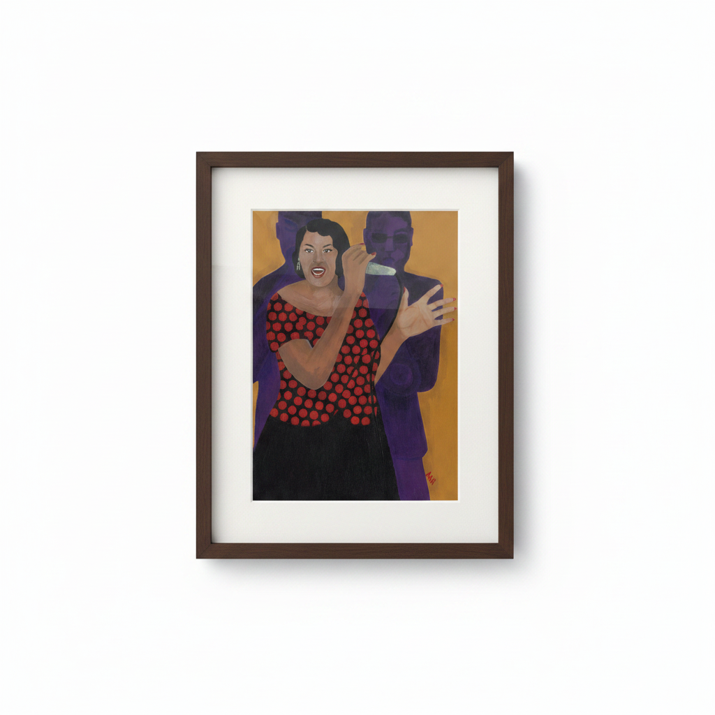 Black Jazz Singer Framed Canvas Wall Art | African American Home Decor