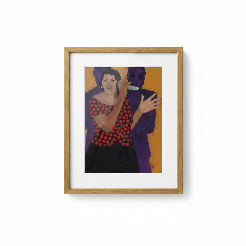Black Jazz Singer Framed Canvas Wall Art | African American Home Decor