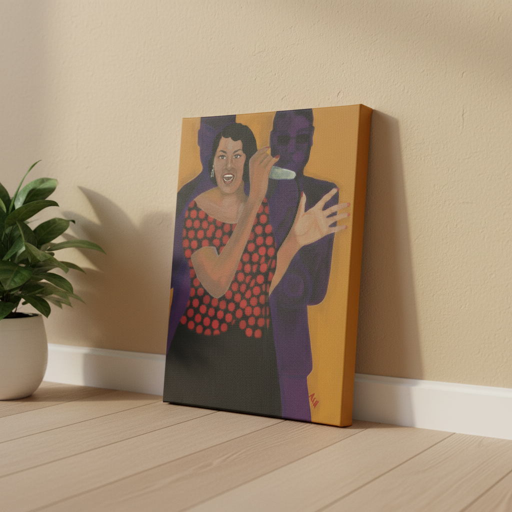 Black Jazz Singer Framed Canvas Wall Art | African American Home Decor