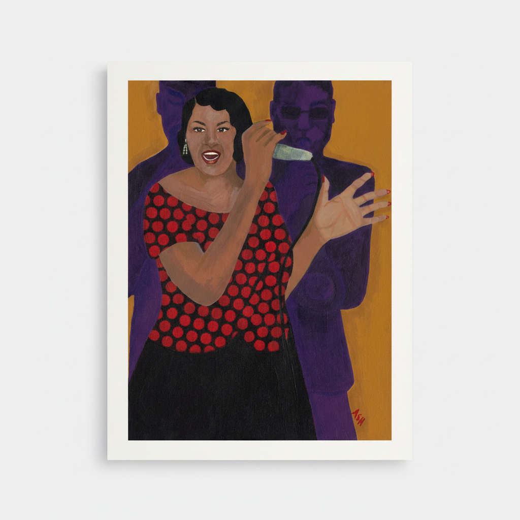 Black Jazz Singer Framed Canvas Wall Art | African American Home Decor