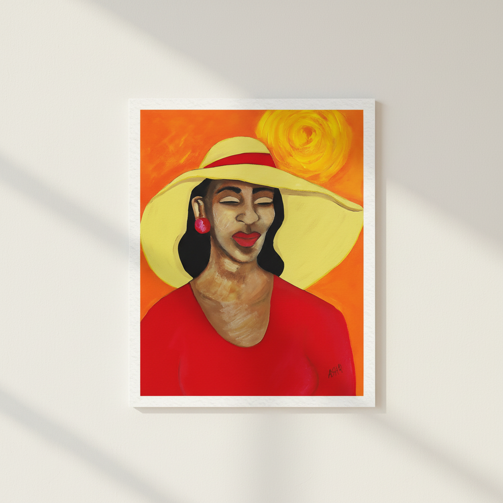 Black Woman Red Dress Art Print | African American Wall Decor