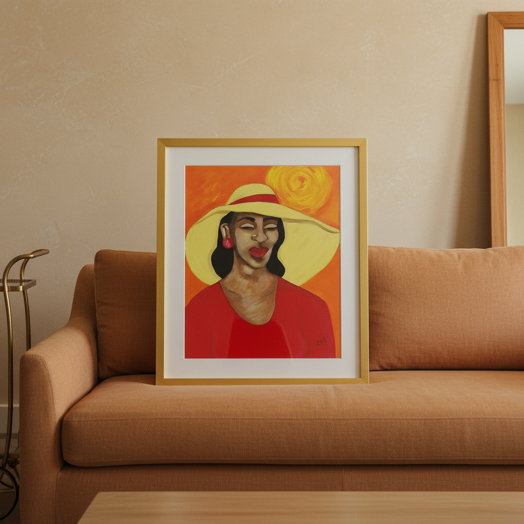 Black Woman Red Dress Art Print | African American Wall Decor