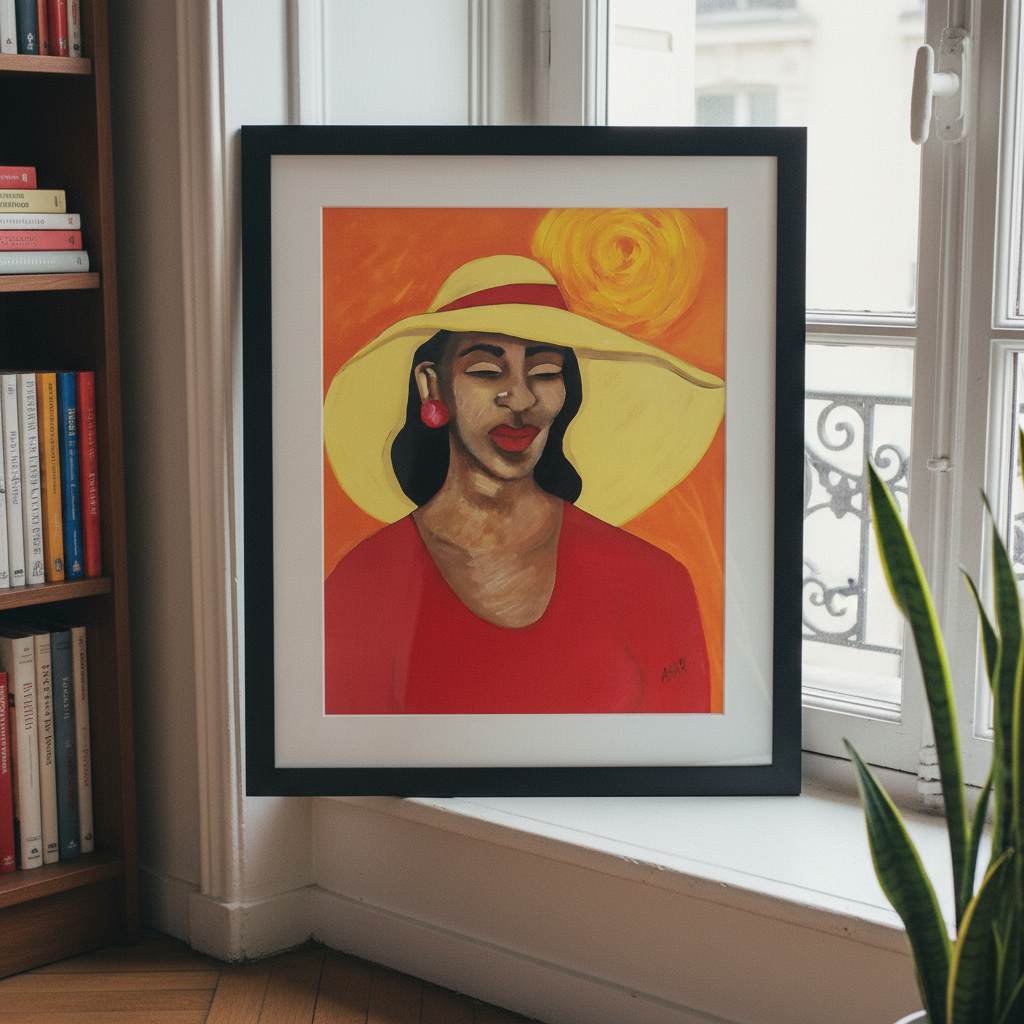 Black Woman Red Dress Art Print | African American Wall Decor