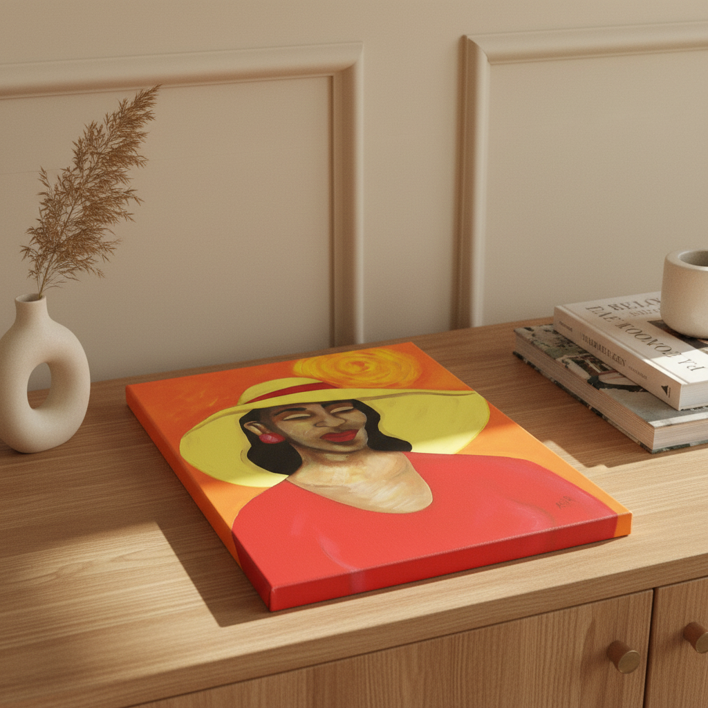 Black Woman Red Dress Art Print | African American Wall Decor