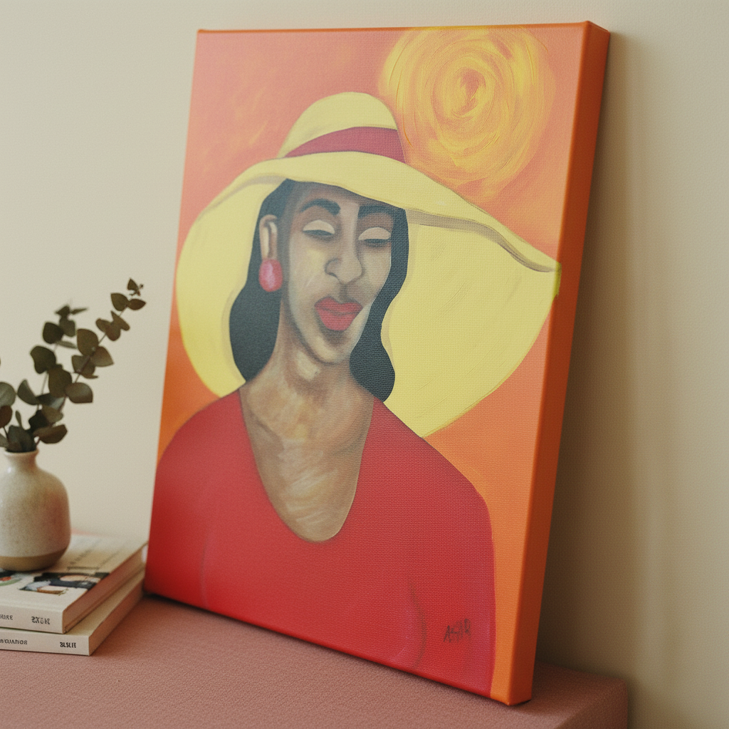 Black Woman Red Dress Art Print | African American Wall Decor