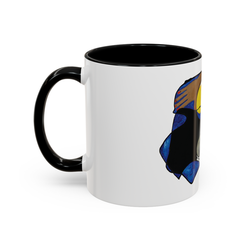 One with the Universe Cosmic Art Mug - Spiritual Black Woman Art Ceramic Mug - Celestial Gift