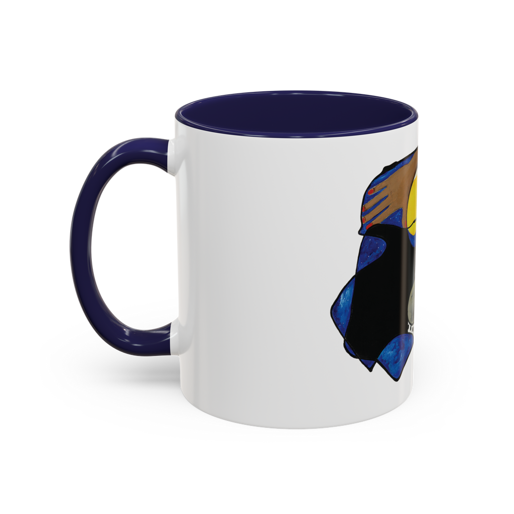 One with the Universe Cosmic Art Mug - Spiritual Black Woman Art Ceramic Mug - Celestial Gift