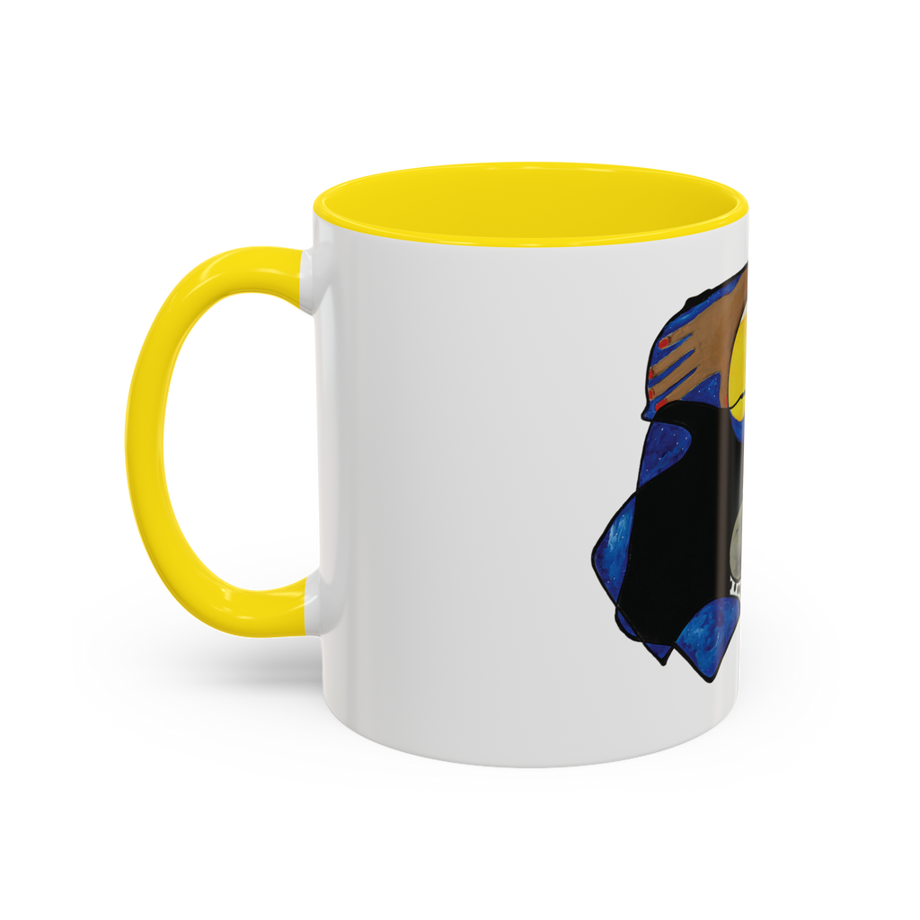 One with the Universe Cosmic Art Mug - Spiritual Black Woman Art Ceramic Mug - Celestial Gift