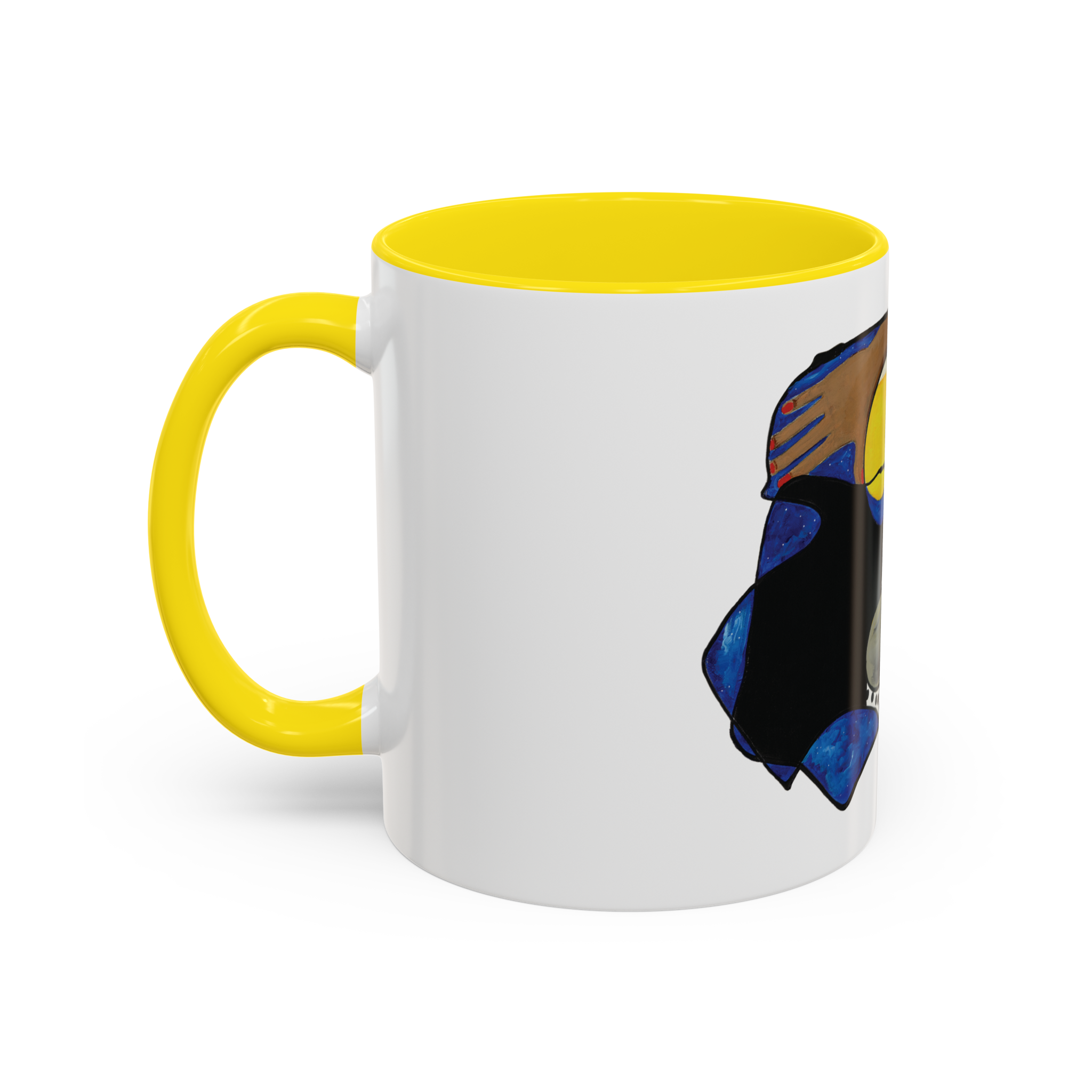 One with the Universe Cosmic Art Mug - Spiritual Black Woman Art Ceramic Mug - Celestial Gift