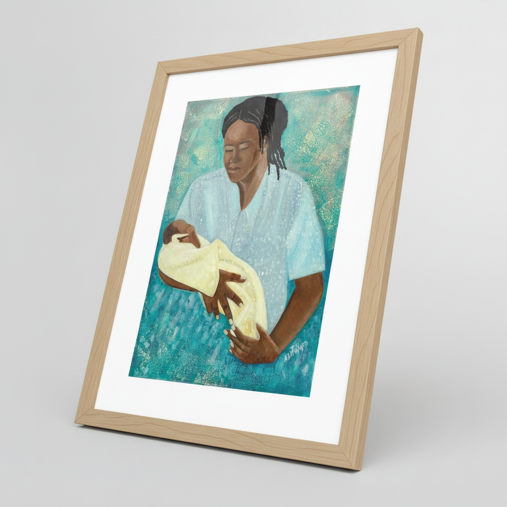 Black Mother And Baby Wall Art | Framed African American Decor