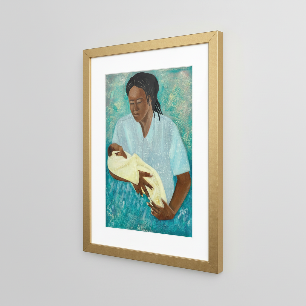 Loving Arms — Framed Print, Gold