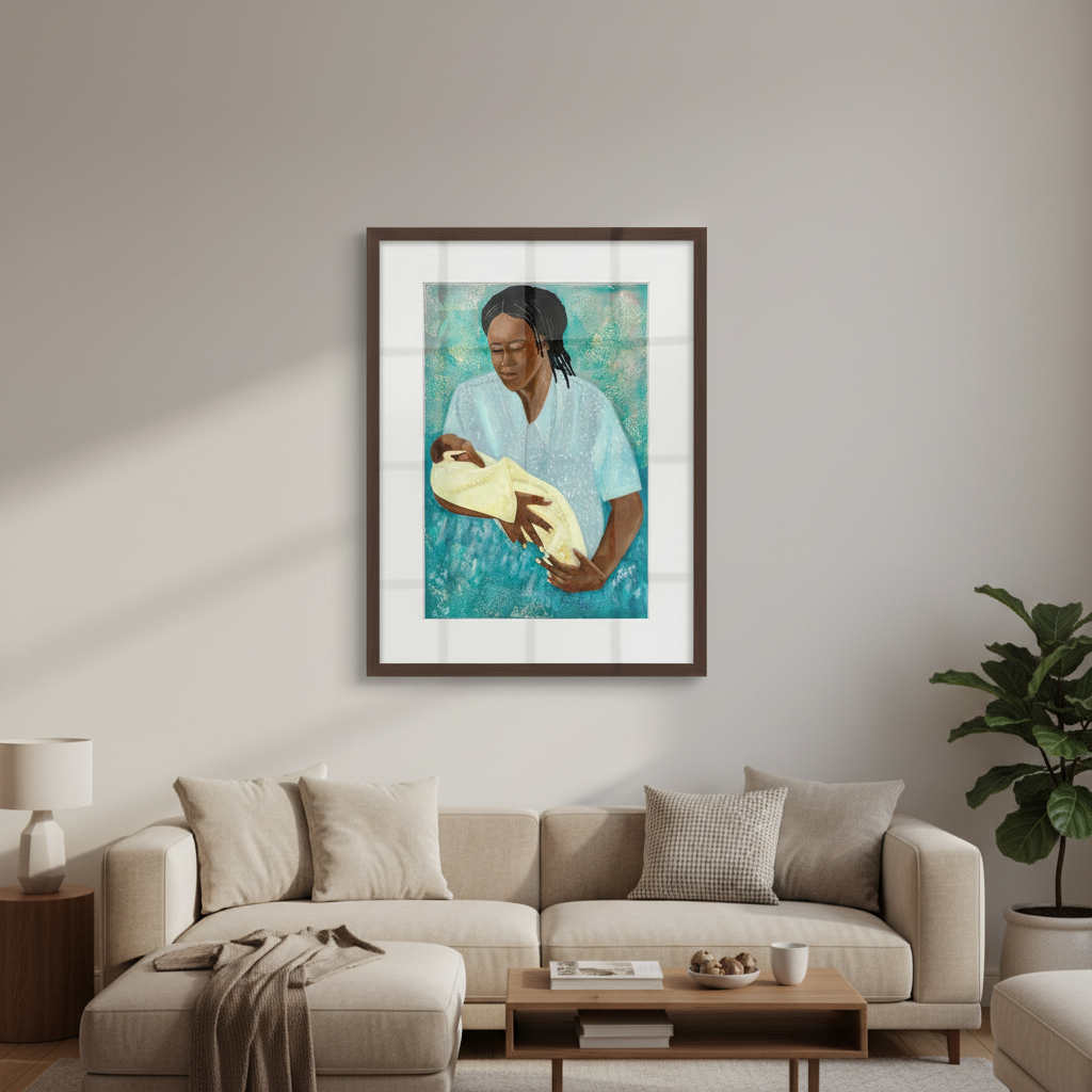 Black Mother And Baby Wall Art | Framed African American Decor