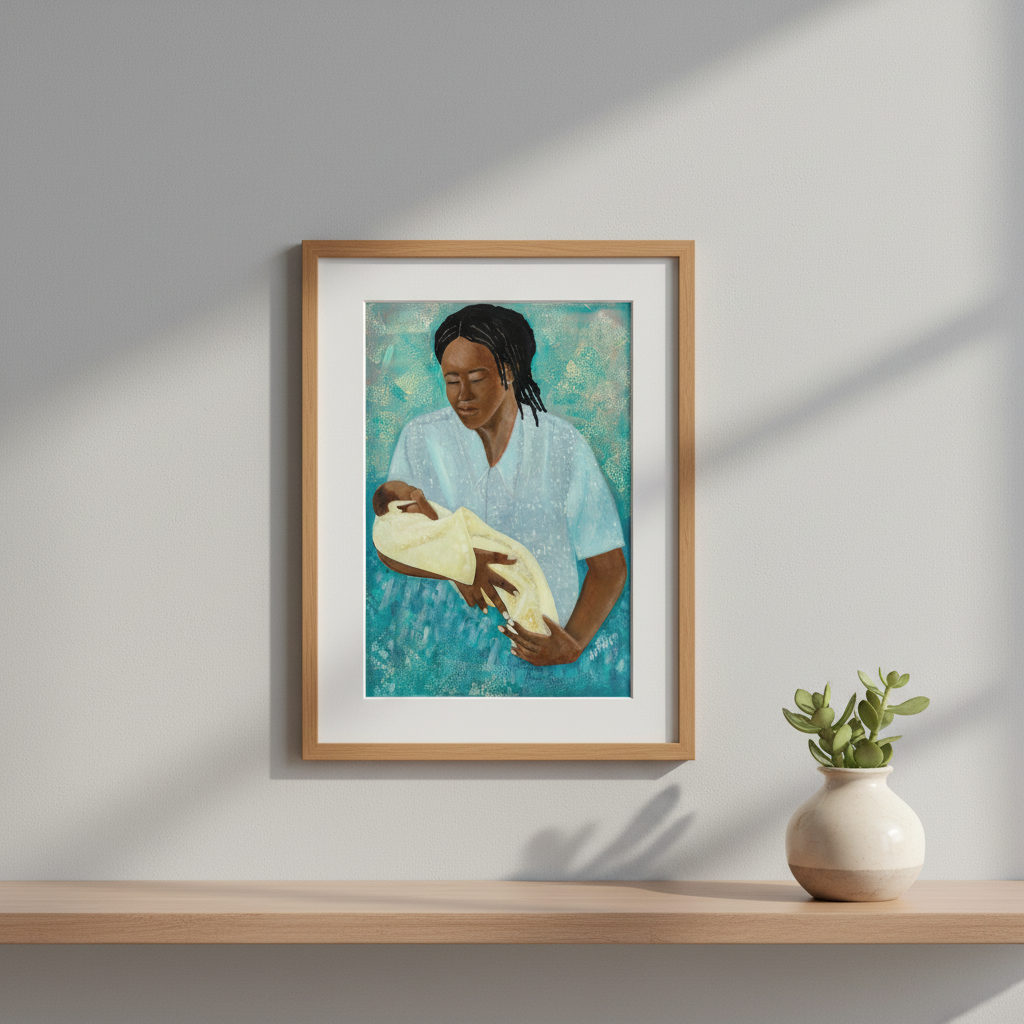 Black Mother And Baby Wall Art | Framed African American Decor