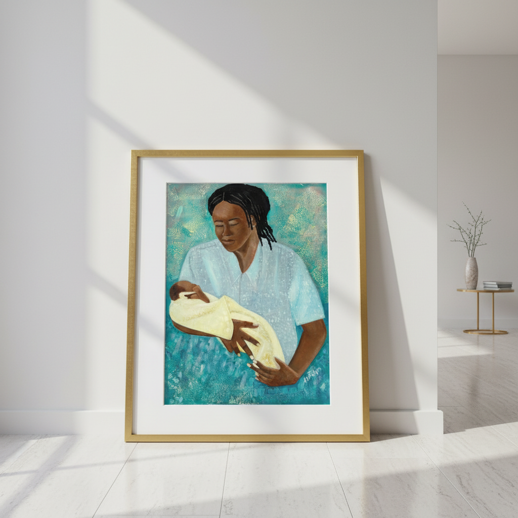 Black Mother And Baby Wall Art | Framed African American Decor