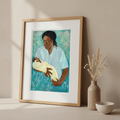 Black Mother and Baby Art | Maternal Love Wall Art - Loving Arms Fine Art Print