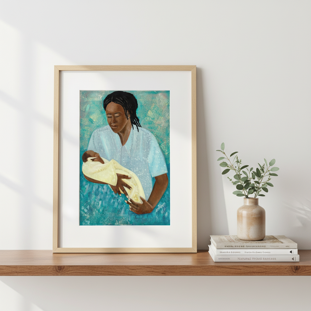Black Mother And Baby Wall Art | Framed African American Decor