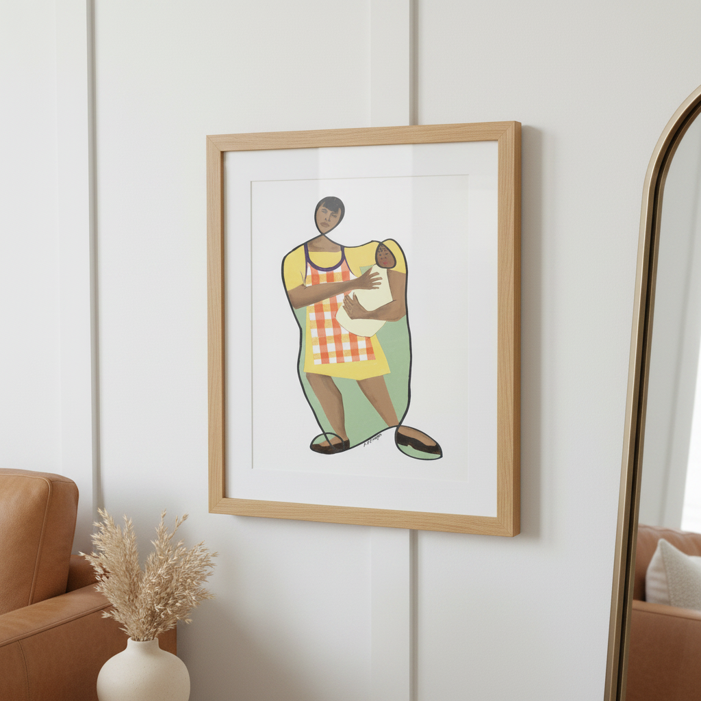 Mama's Little Baby - Continuous Line Art | Black Motherhood