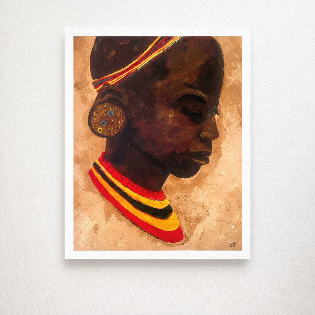 African Girl Portrait Art Print | Afrocentric Wall Decor