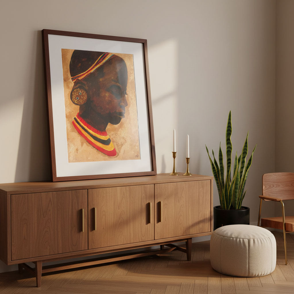African Girl Portrait Art Print | Afrocentric Wall Decor
