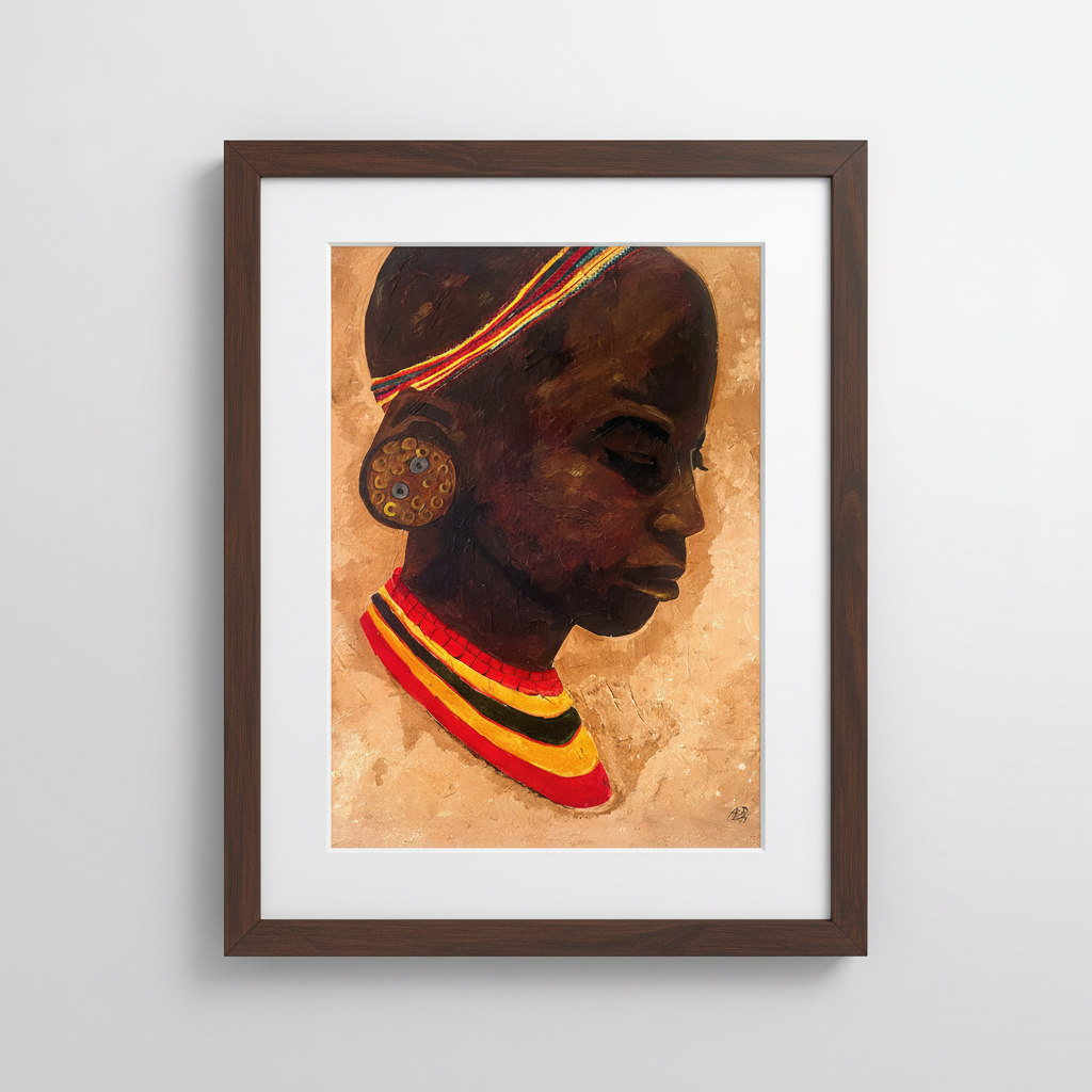 African Girl Portrait Art Print | Afrocentric Wall Decor