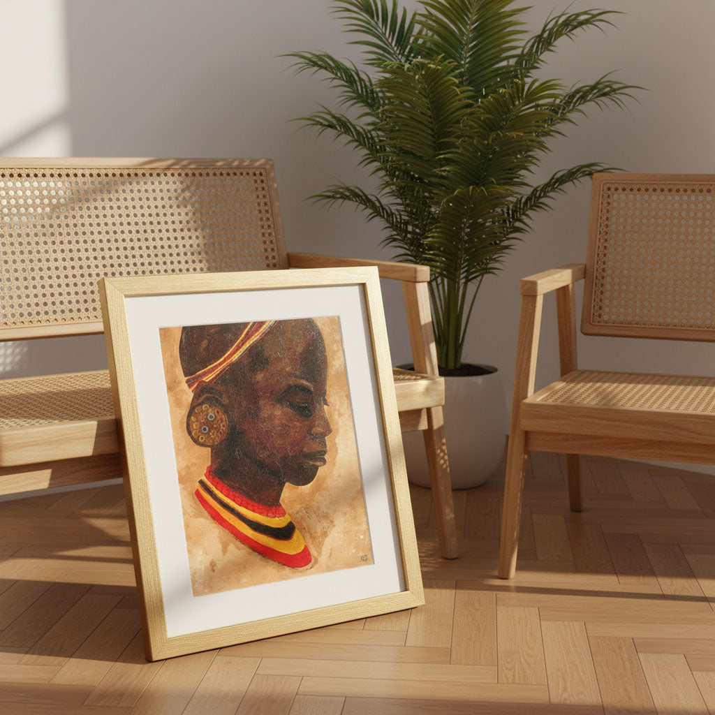 African Girl Portrait Art Print | Afrocentric Wall Decor