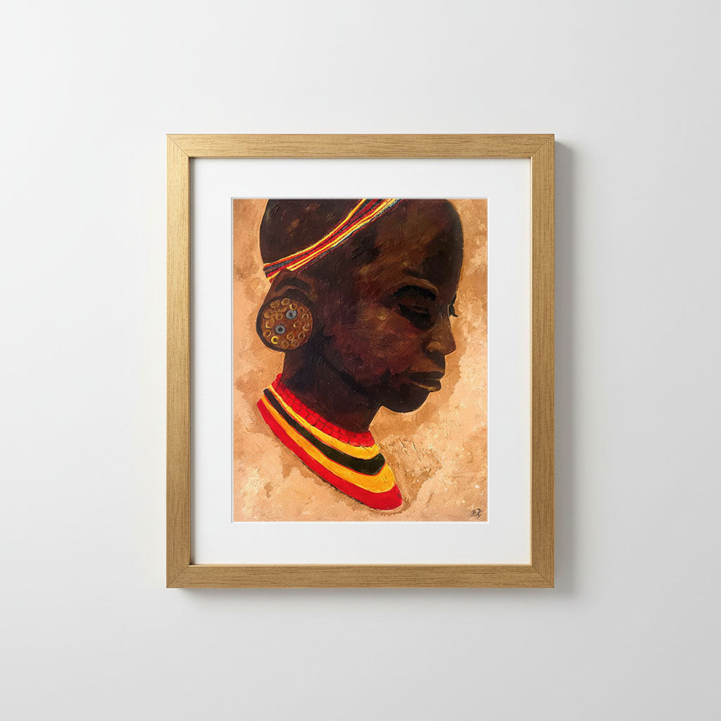 African Girl Portrait Art Print | Afrocentric Wall Decor