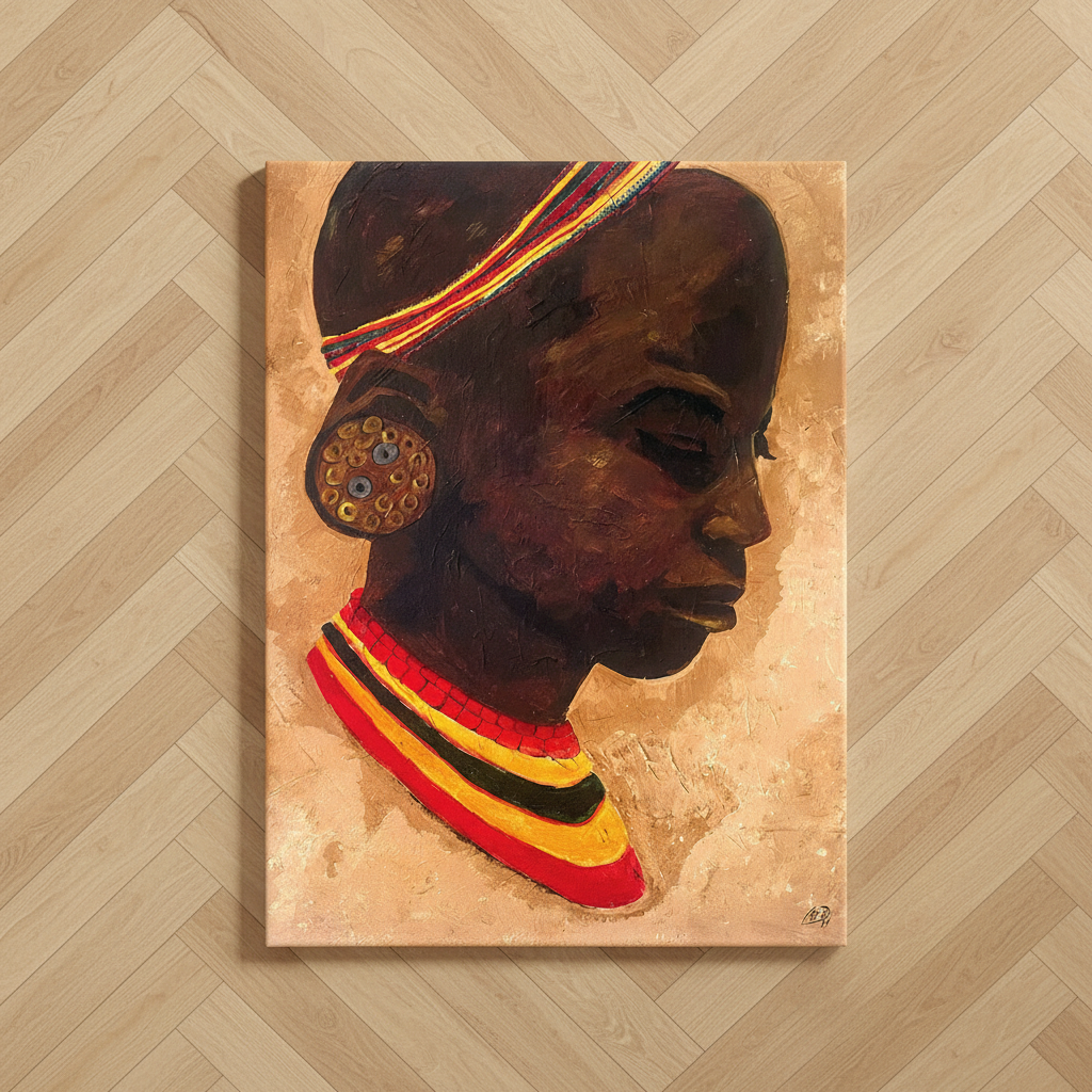 African Girl Portrait Art Print | Afrocentric Wall Decor