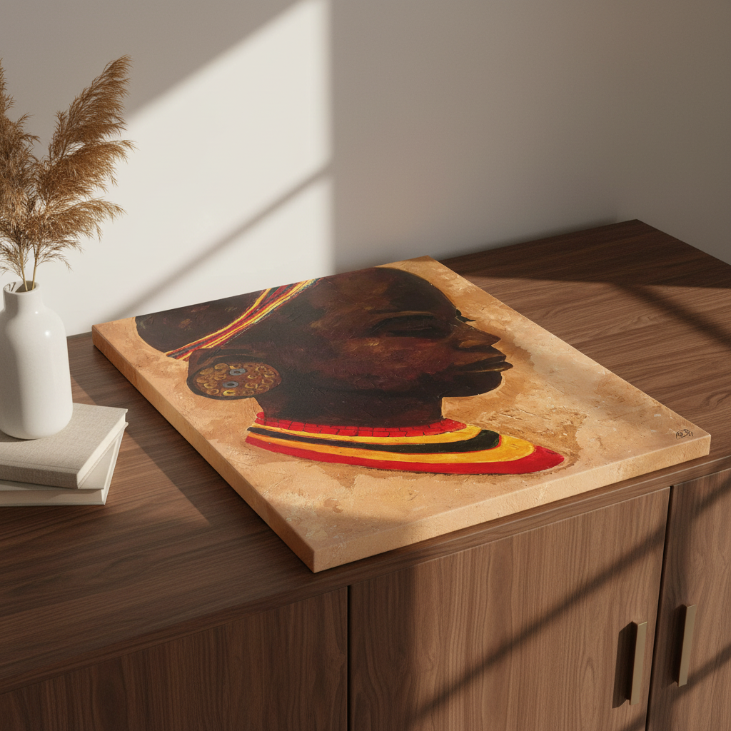 African Girl Portrait Canvas Wall Art | Afrocentric Decor