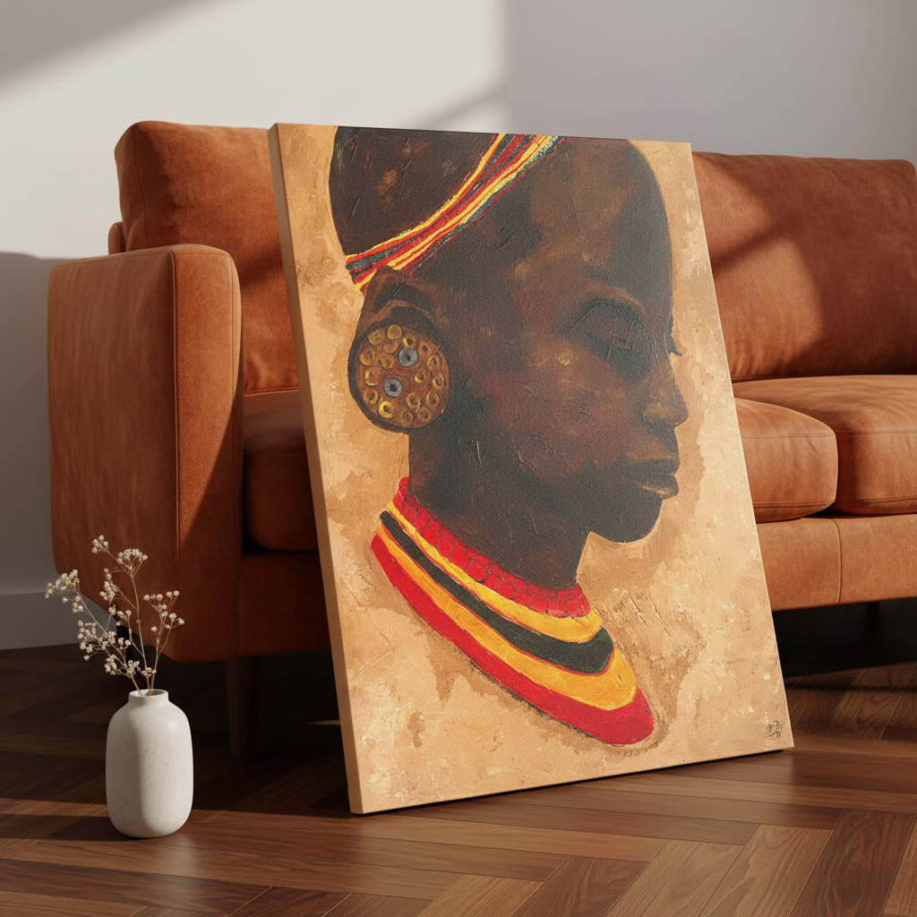 African Girl Portrait Art Print | Afrocentric Wall Decor
