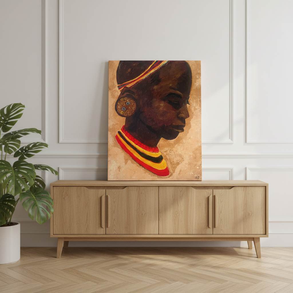 African Girl Portrait Art Print | Afrocentric Wall Decor