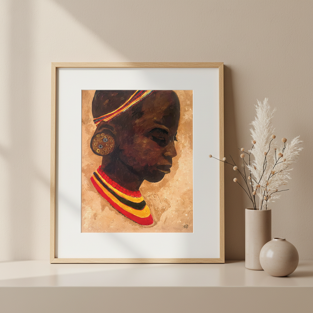 African Girl Portrait Art Print | Afrocentric Wall Decor