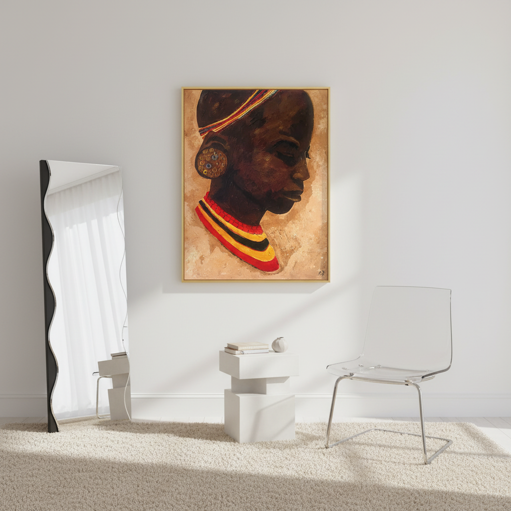 African Girl Portrait Art Print | Afrocentric Wall Decor