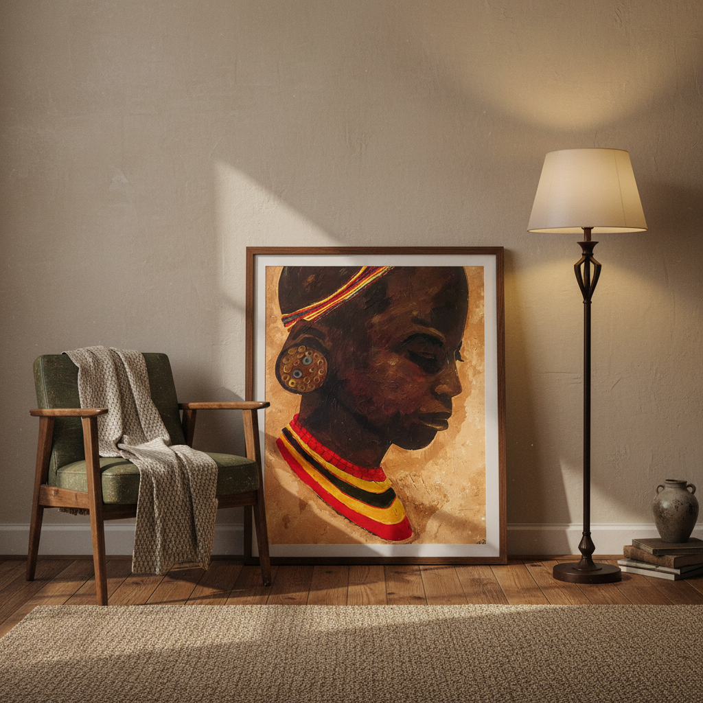 African Girl Portrait Art Print | Afrocentric Wall Decor